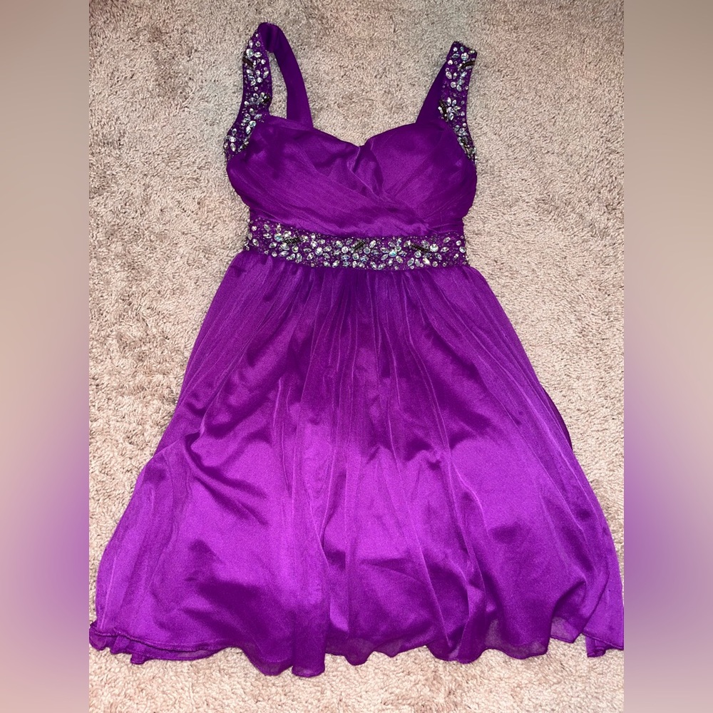Purple dress with rhinestones